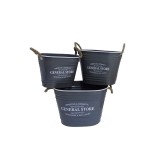 Cumpara ieftin Set 3 ghivece flori metal gri antracit alb 32 x 21 x 24 cm, 37 x 26 x 27 cm, 43 x 29 x 30 cm
