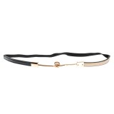 Curea elastica neagra cu detalii metalice aurii