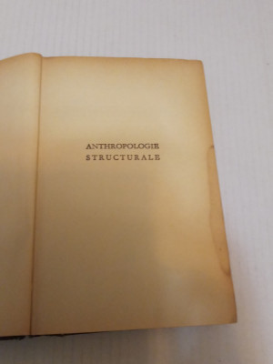 Anthropologie Structurale - Claude Levi-Strauss foto