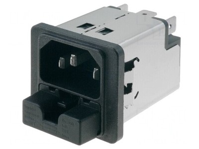 Conector Alimentare AC Soclu Tată 2A 250VAC IEC 60320 foto