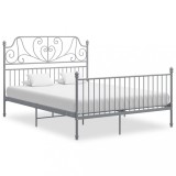 Cumpara ieftin Cadru de pat, gri, 160x200 cm, metal