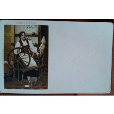 Carte postala, tanara torcand, perioada interbelica