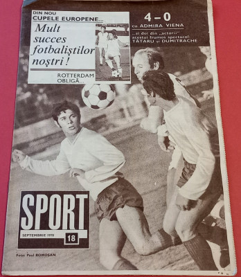 Revista SPORT nr.18/septembrie 1970 (prezentare FARUL CONSTANTA) foto