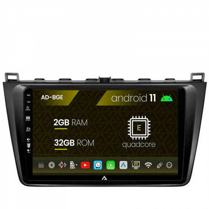 Navigatie Mazda 6 (2008-2013), Android 11, E-Quadcore 2GB RAM + 32GB ROM, 9 Inch - AD-BGE9002+AD-BGRKIT328