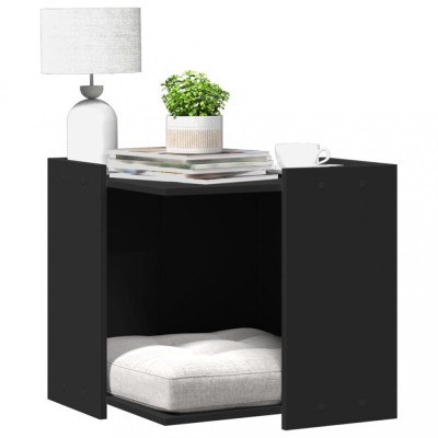 vidaXL Cutie litieră pisici negru 53x53x51 cm lemn prelucrat foto