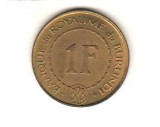 SV * Banque du Royaume du Burundi (BRB) 1 FRANC 1965 UNC, Africa, Cupru-Nichel