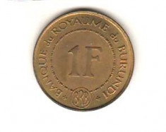 SV * Banque du Royaume du Burundi (BRB) 1 FRANC 1965 UNC foto