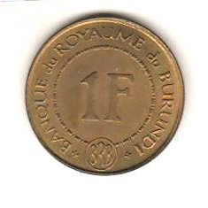 SV * Banque du Royaume du Burundi (BRB) 1 FRANC 1965 UNC