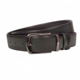 Curea barbati, casual-eleganta, din piele ecologica premium, latime 3.5 cm, Gri inchis - CK202GRI, CK LEATHER