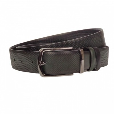Curea barbati, casual-eleganta, din piele ecologica premium, latime 3.5 cm, Gri inchis - CK202GRI foto