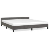 Cumpara ieftin Cadru de pat fara saltea, gri inchis, 160x200 cm, catifea