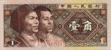 Bancnota China 1 Jiao 1980, P-881, UNC, Necirculata - Colectie Numismatica Asia