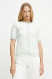 Morgan cardigan MORESA femei, culoarea verde, MORESA