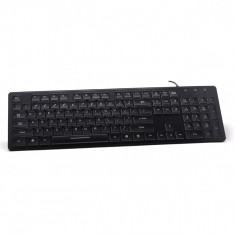 Tastatură Slim cu Fir USB – Taste Subțiri și Iluminate