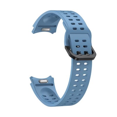 Curea marca THD, compatibila Galaxy Watch6/Classic, Galaxy Watch5/Pro, modelul sport cu orificii, culoarea albastru foto