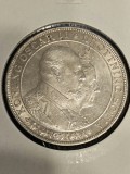 D2 Suedia 2 Kronor 1907 /50th Anniversary of the Marriage of King Oscar II and Lady Sofia / Argint /UNC/din foto