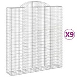 Cumpara ieftin Cosuri gabion arcuite, 9 buc, 200x50x220/240cm, fier galvanizat