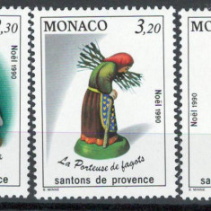 Monaco 1990 Mi 1984/86 MNH - Crăciun: Figurine Nașterea Domnului (II)