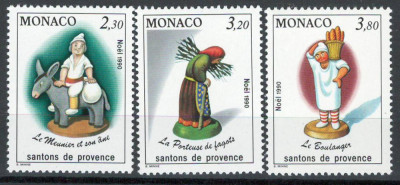 Monaco 1990 Mi 1984/86 MNH - Crăciun: Figurine Nașterea Domnului (II) foto