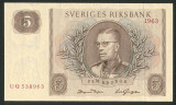 P125 SUEDIA 5 KRONOR COROANE 1963 NECIRCULATA UNC