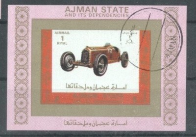 Ajman 1973 Cars, imperf. mini sheet, used T.195 foto