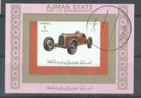 Ajman 1973 Cars, imperf. mini sheet, used T.195