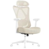 Scaun de birou ergonomic SONGMICS cu tetiera si suport lombar, bej
