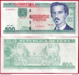 !!! CUBA - 500 PESOS 2022 - P 131 d - UNC / SERIA IE - 65