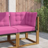 vidaXL Perna pentru canapea de exterior 3 pcs Roz Poliester 900810