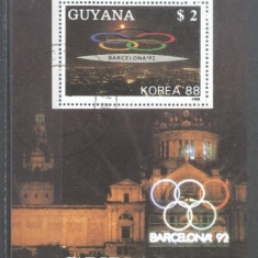 Guyana 1989 Sport Olympics Barcelona perf sheet Mi.B48 used L.033