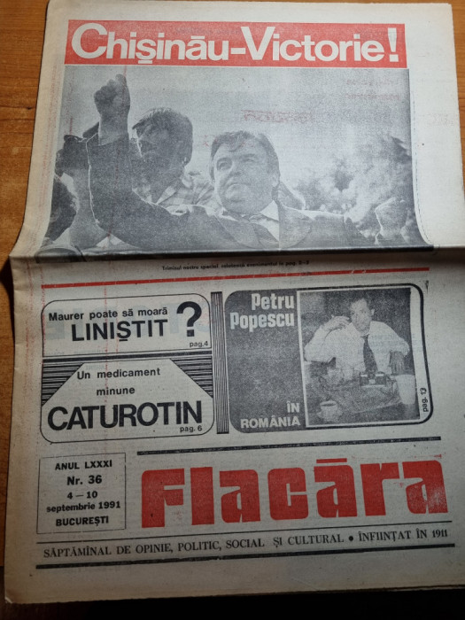 flacara 4-10 septembrie 1991-chisinau victorie,interviu gheorghe maurer