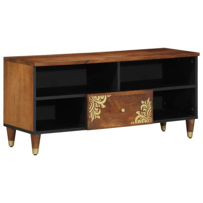 vidaXL Cabinet TV cu raft Maro 100 x 33.5 x 46 cm Lemn masiv de mango foto