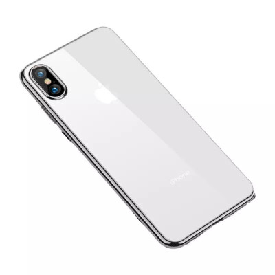 Husa protectie Iphone XS, ultra slim, din silicon Argintiu foto