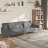 VidaXL Canapea extensibilă cu 2 locuri, 2 perne, gri deschis, textil 375799