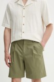 A.P.C. pantaloni scurți din bumbac short crew bărbați, culoarea verde, COHFU.H10198