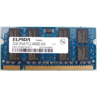 Memorie laptop 2GB DDR2 Elpida 2Rx8 PC2-6400S-666 foto