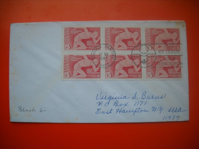 HOPCT PLIC S FDC NR 751 JOCURILE PAN AMERICANE 1967-SUA -CIRCULAT