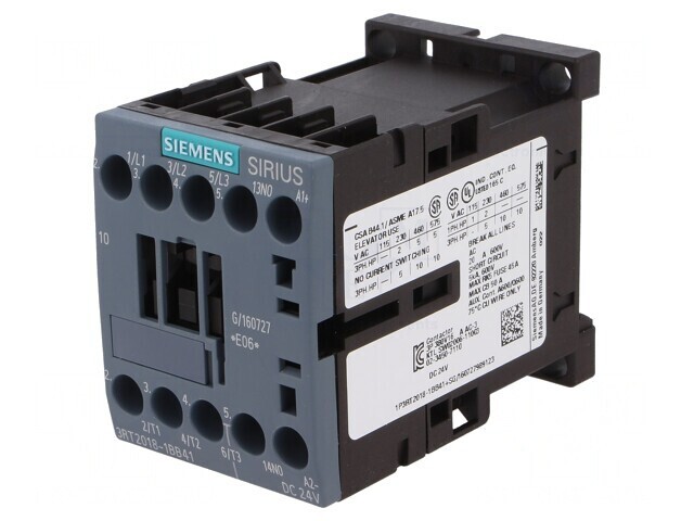 Contactor 3P 24VDC 17A 690V NO x3 Auxiliare