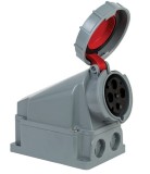 Priza trifazica aplicata 4 poli 63A 3P+E 6h CEE 380V IP67, METE