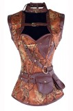 G260-100 Corset cu bolero model vintage cu imprimeu, L
