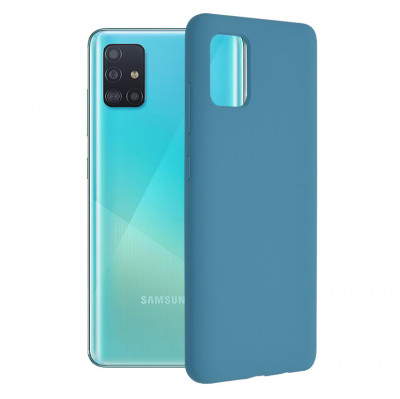 Husa pentru Samsung Galaxy A51 4G, Techsuit Soft Edge Silicone, Denim Blue foto