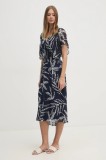 Dkny rochie culoarea bleumarin, midi, evazată, DD4A6765