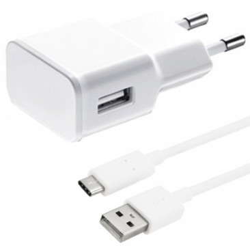 INCARCATOR RETEA (14859) 230V, USB 5V / 2A CU CABLU DE DATE USB LA MICROUSB ALB BLISTER foto