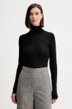 Simona Corsellini pulover de l&acirc;nă culoarea negru, light, cu guler, A25CPMGE0201