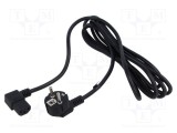 Cablu 3x1mm&sup2; CEE 7/7 ştecăr unghi 90&deg; IEC C13 mamă POS