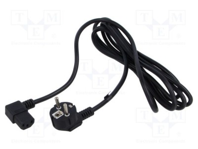 Cablu 3x1mm&amp;sup2; CEE 7/7 ştecăr unghi 90&amp;deg; IEC C13 mamă POS foto