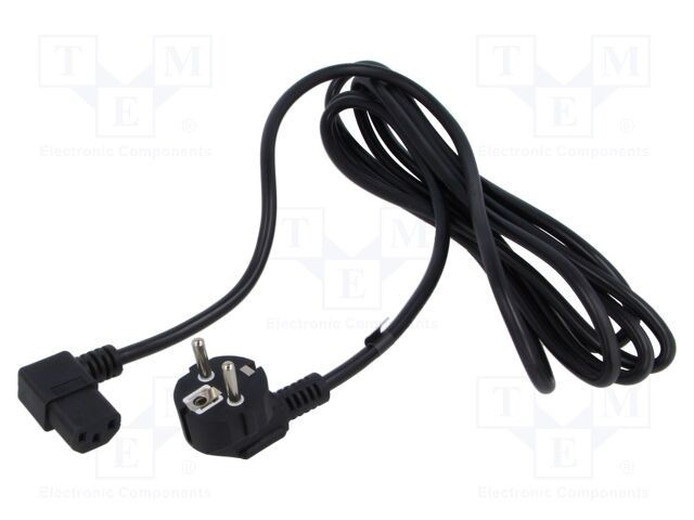 Cablu 3x1mm&sup2; CEE 7/7 ştecăr unghi 90&deg; IEC C13 mamă POS