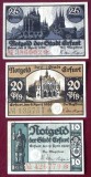 Germania lot 3 notgeld 10 + 20 + 25 pfennig 1920 Erfurt **