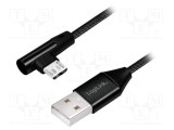 Cablu USB 2.0 LOGILINK A la B micro unghi 1m PVC