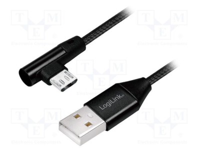 Cablu USB 2.0 USB A la USB B micro (unghi) 0,3m LOGILINK foto